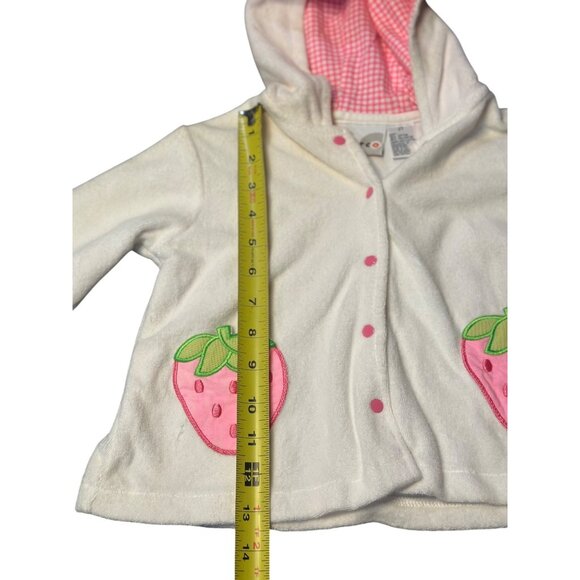 Vintage Circo Toddler Strawberry Hoodie 2T – White & Pink Fleece Sweatshirt - Picture 8 of 9